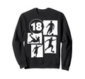 18Th Birthday Soccer Player Football Sweatshirt - Minimalist Print Unisex