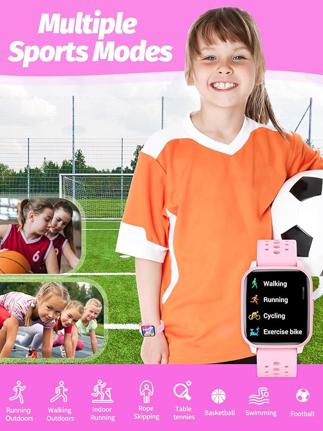 Kids Smart Watch Girls Boys, Smart Watch for Kids Gifts for 4-16 Years Old with Sleep Mode 19 Sports Mode Pedometer Birthday Gift for Boys Girls