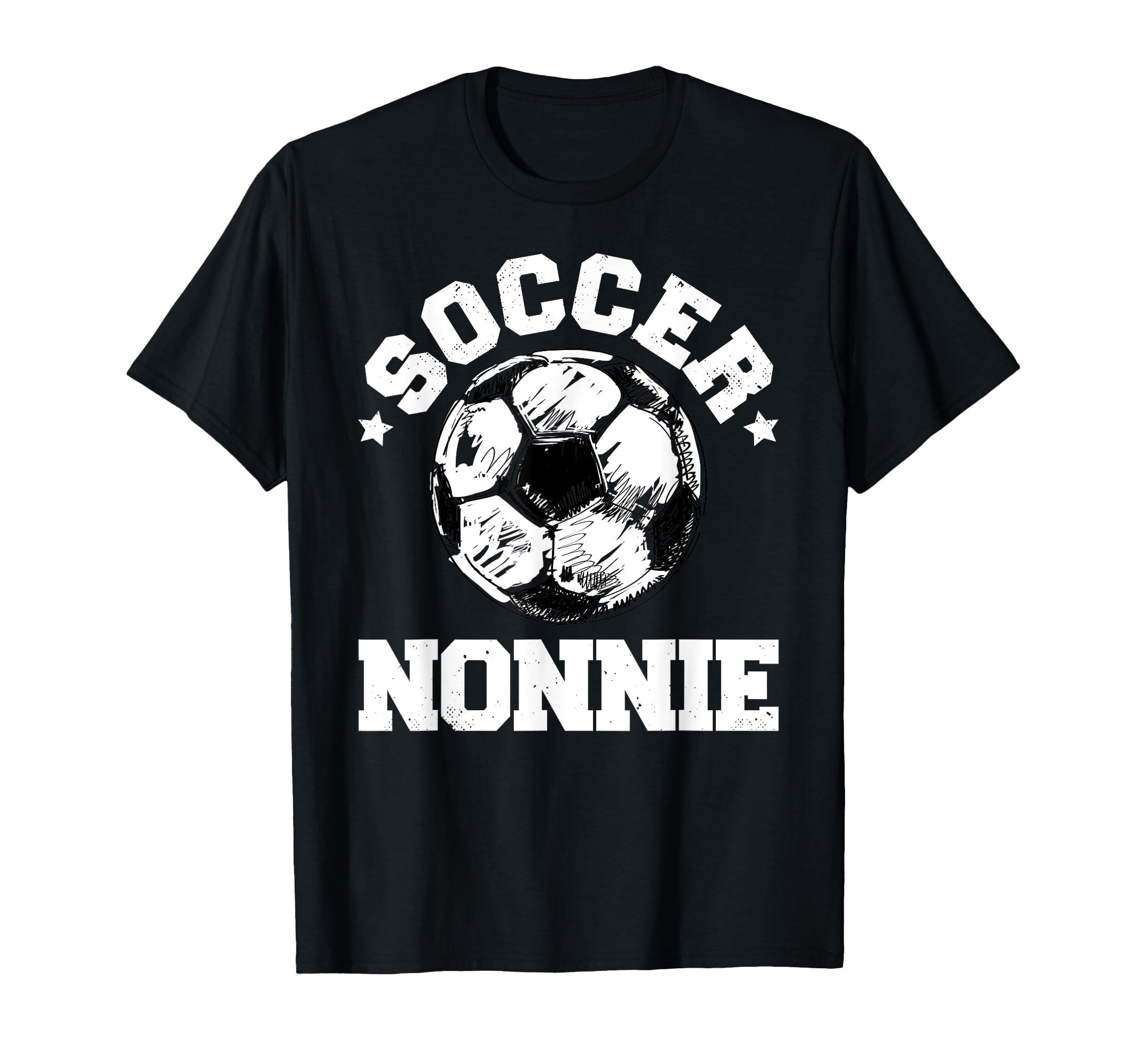 Soccer Nonnie Soccer Ball Distressed Funny T-Shirt - Trendy Graphic Unisex