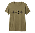 Soccer Ecg Football Heartbeat Tri Blend T-Shirt - Fun Novelty Design Unisex