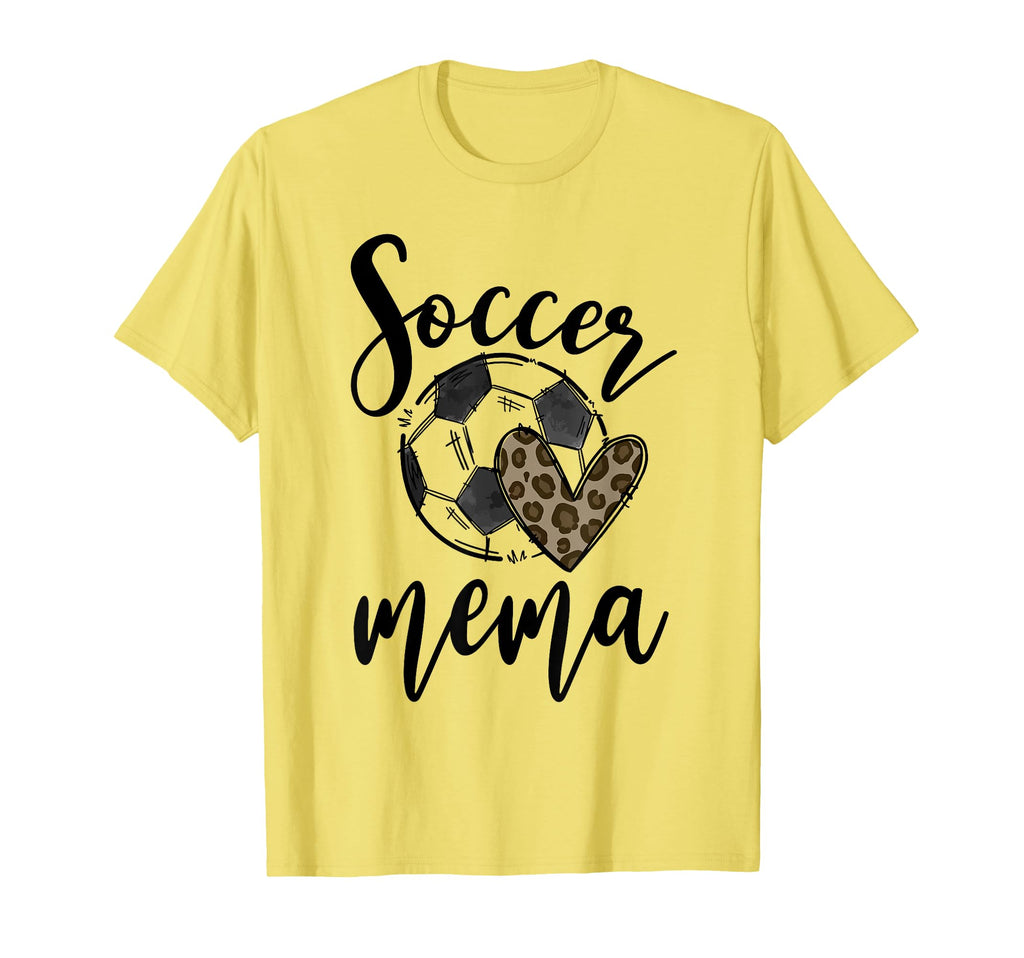 Soccer Mema Leopard Funny Soccer T-Shirt - Graphic Print Unisex