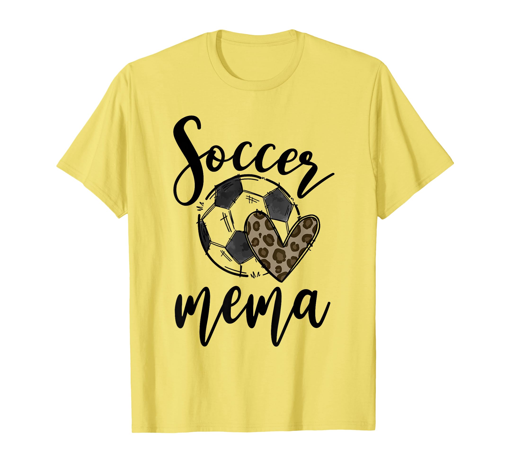 Soccer Mema Leopard Funny Soccer T-Shirt - Graphic Print Unisex