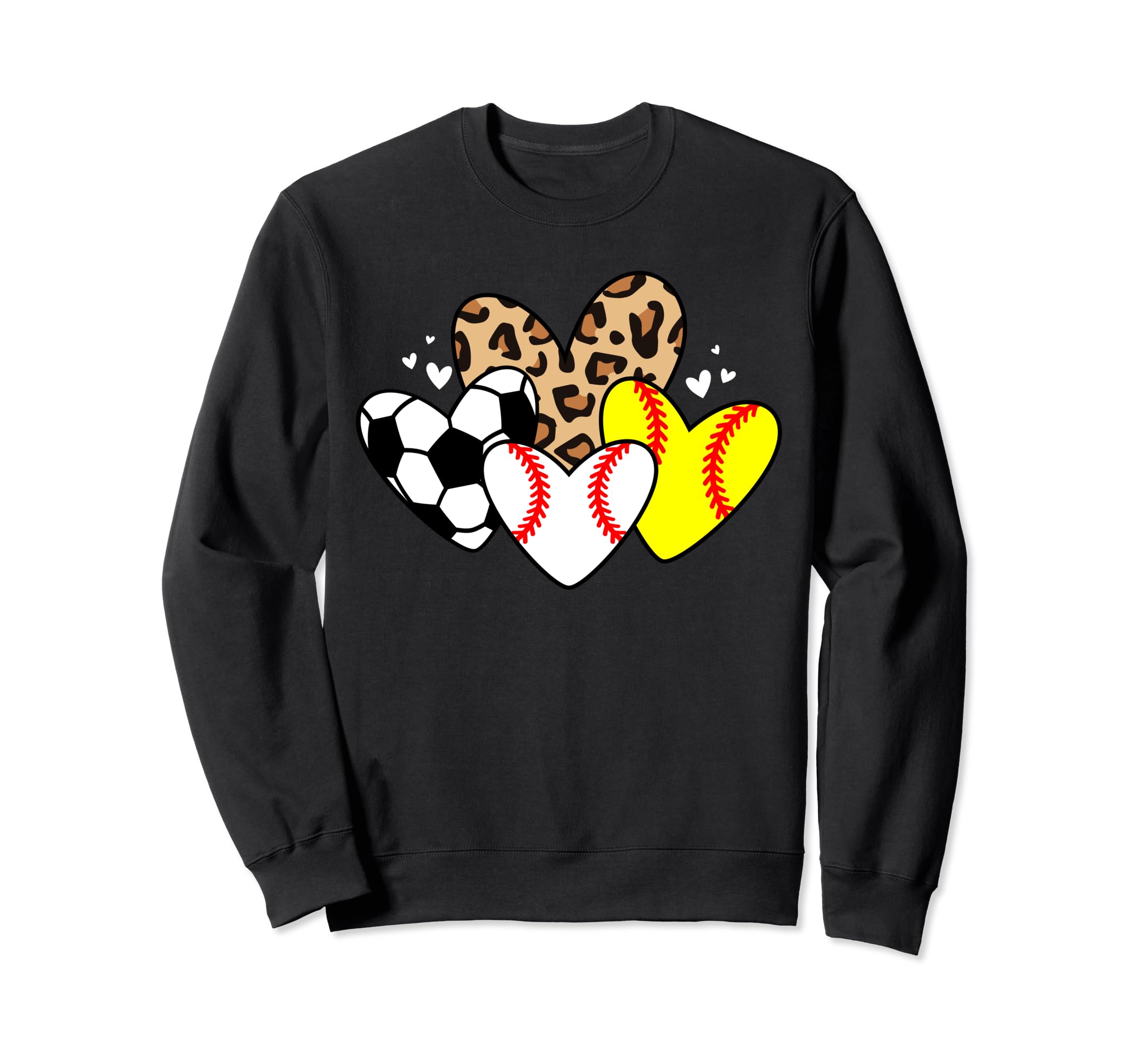 Baseball Softball Soccer Heart Sweatshirt - Novelty Apparel Men Women