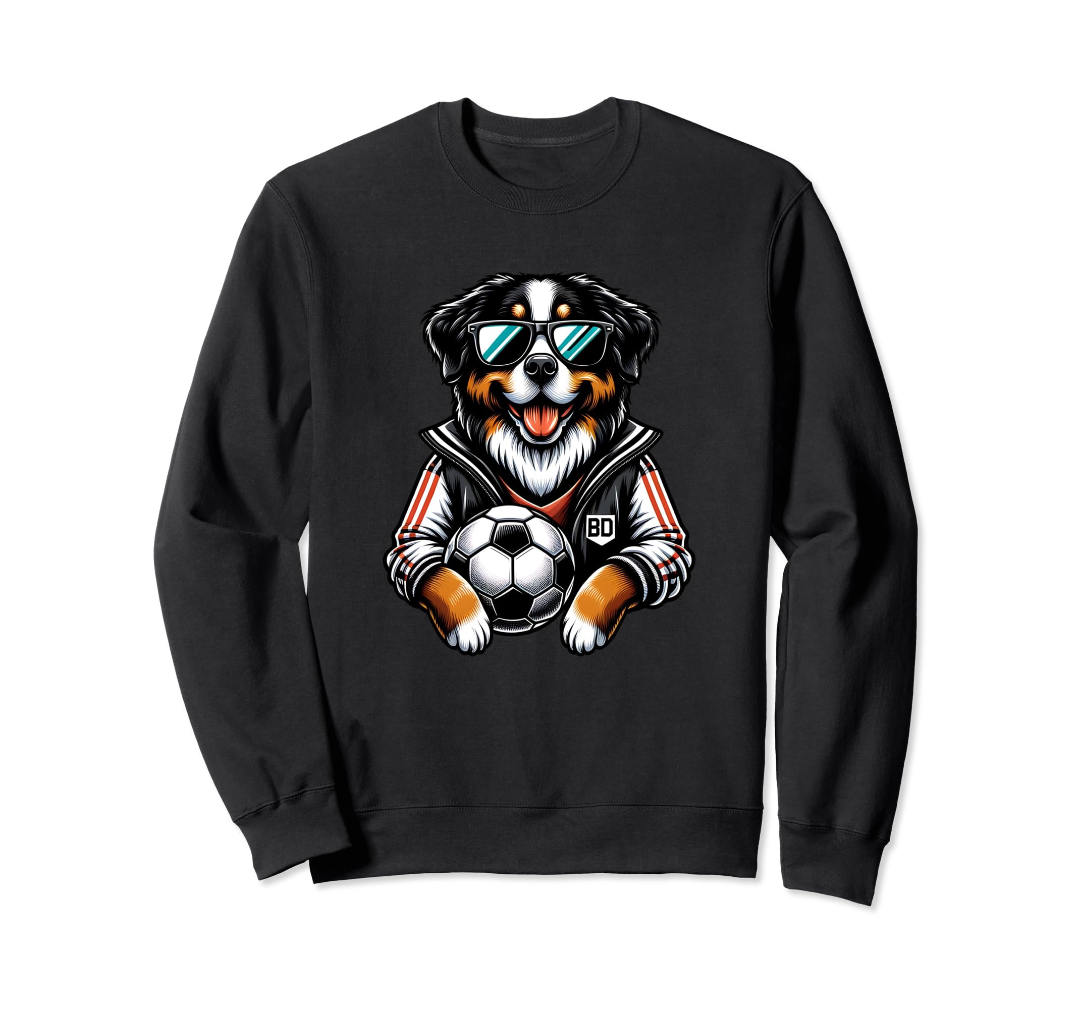 Bernese Mountain Dog Soccer Ball Sweatshirt - Fun Novelty Design Unisex