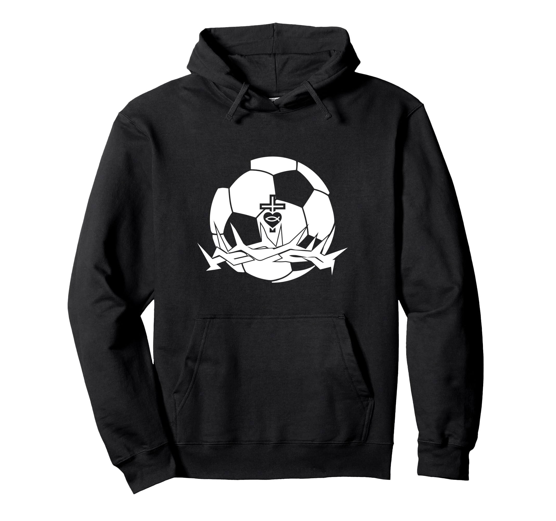 Religious Jesus Soccer Christ God Hoodie - Minimalist Print for Adults