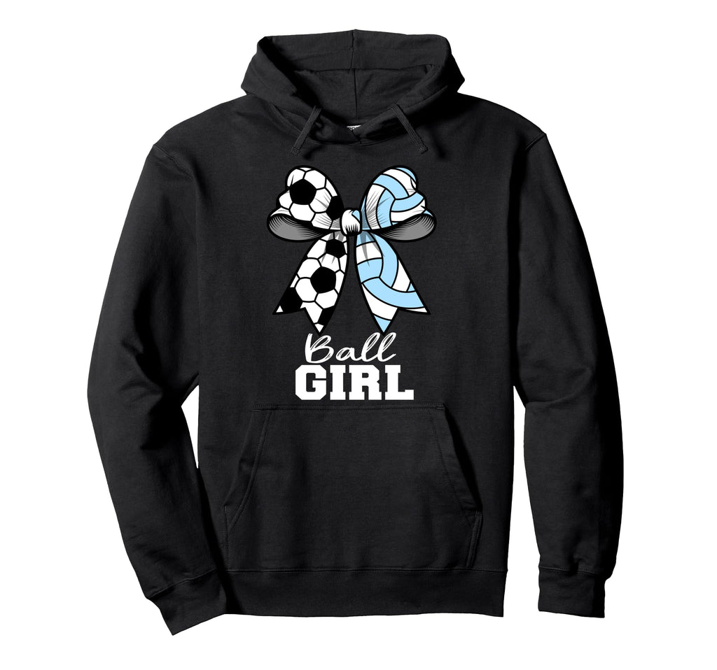 Ball Soccer Volleyball Coquette Bow Hoodie - Graphic Print for Adults