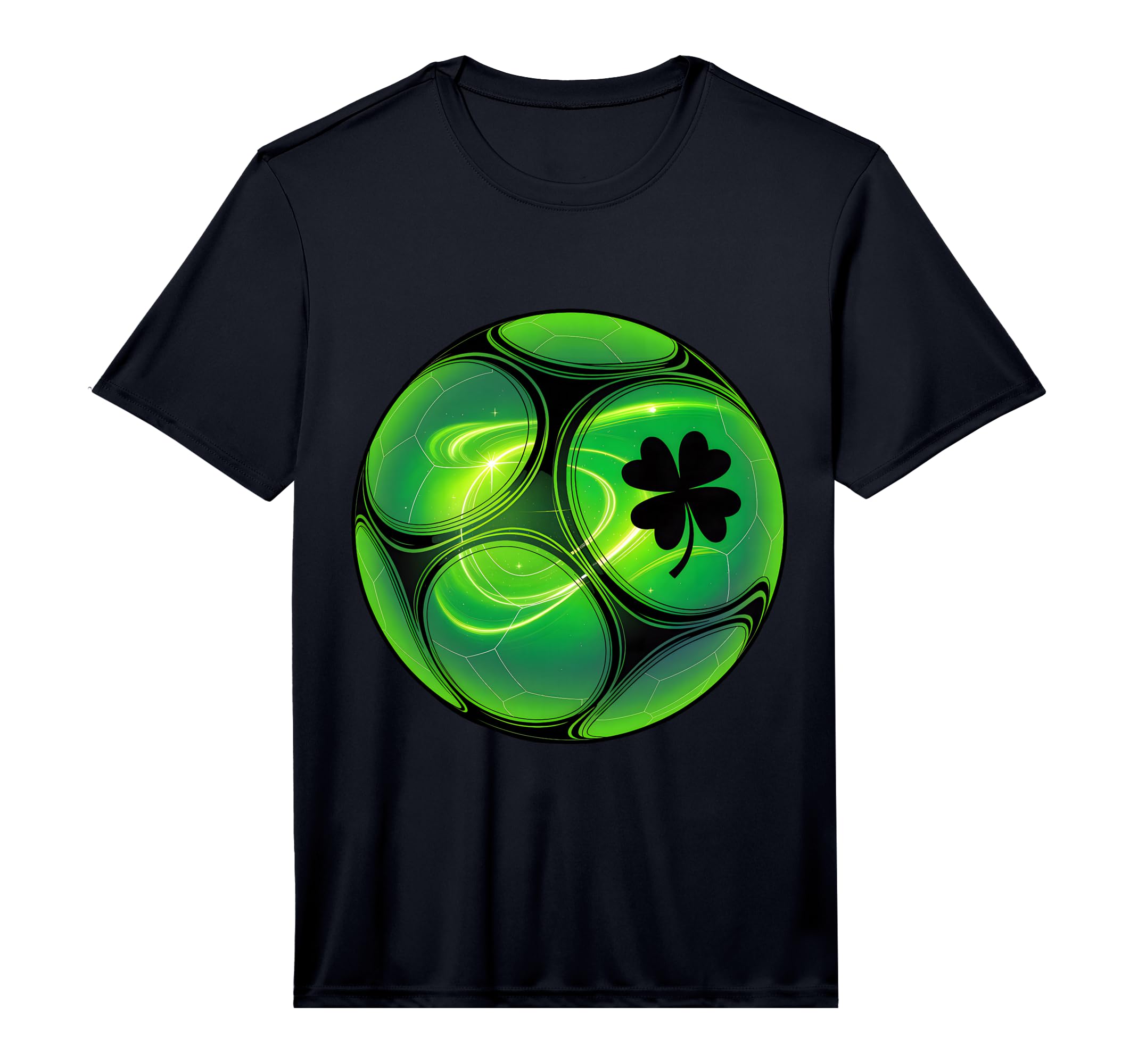 Soccer Shamrock Lucky Clover Irish St T-Shirt - Unique Graphic Unisex