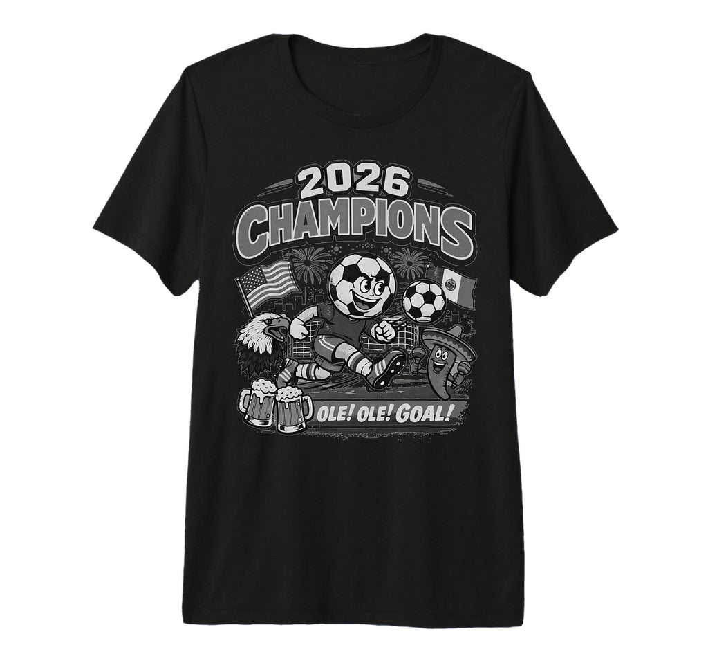 Soccer 2026 Champions Foodball Futbal T-Shirt - Fun Novelty Design Unisex