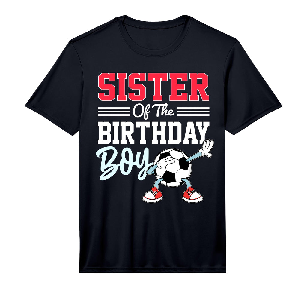 Sister Birthday Soccer Party Family T-Shirt - Minimalist Print Unisex
