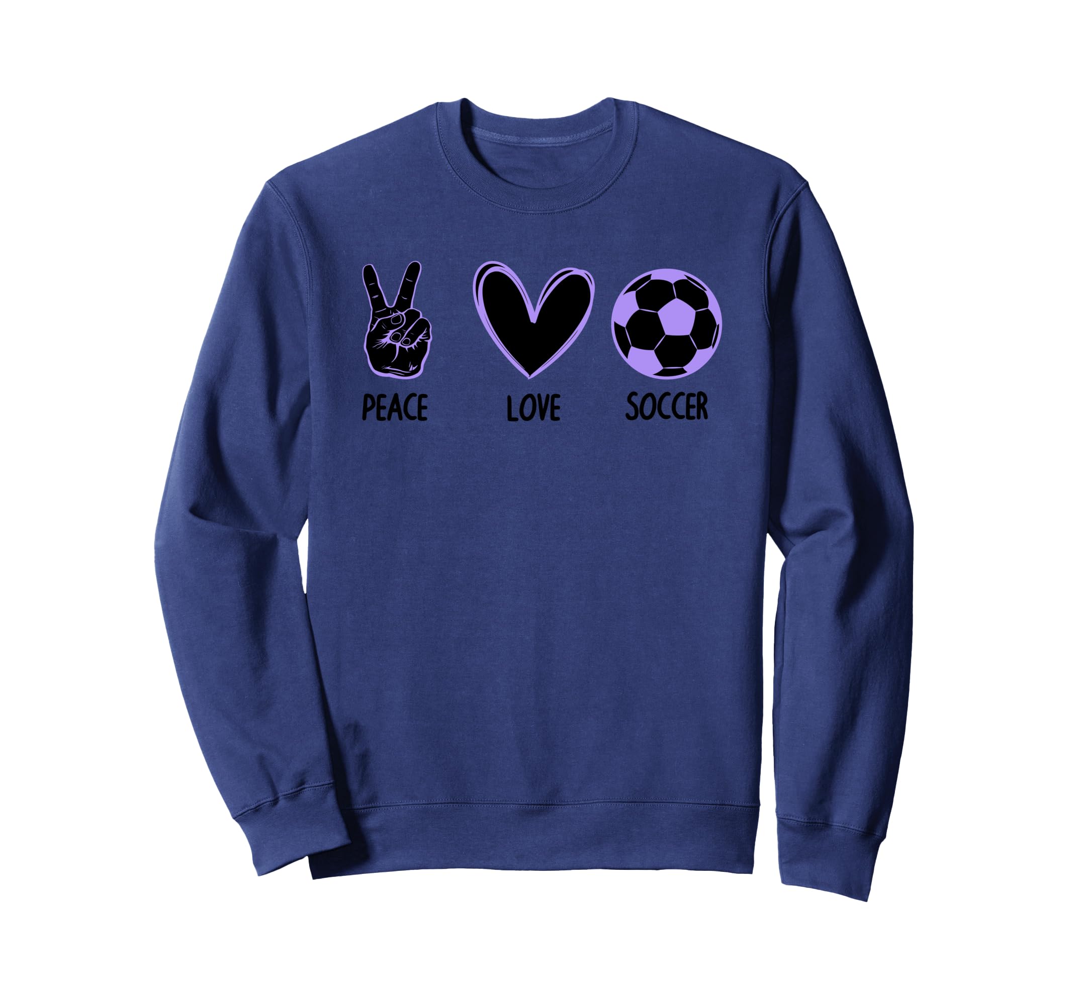 Soccer Peace Love Football Sports Sweatshirt - Novelty Apparel Men Women