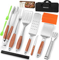 16 Inch Grilling Accessories Set, Heavy Duty Stainless Steel BBQ Accessories Tools and Grill Accessories for Outdoor Grill with Spatula, Fork, & Tongs - Grilling Gifts for Men Women Father