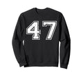 Number 47 Distressed Sports Training Sweatshirt - Trendy Graphic Unisex