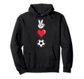 Peace Love Soccer Simple Player Coach Hoodie - Novelty Apparel for Adults