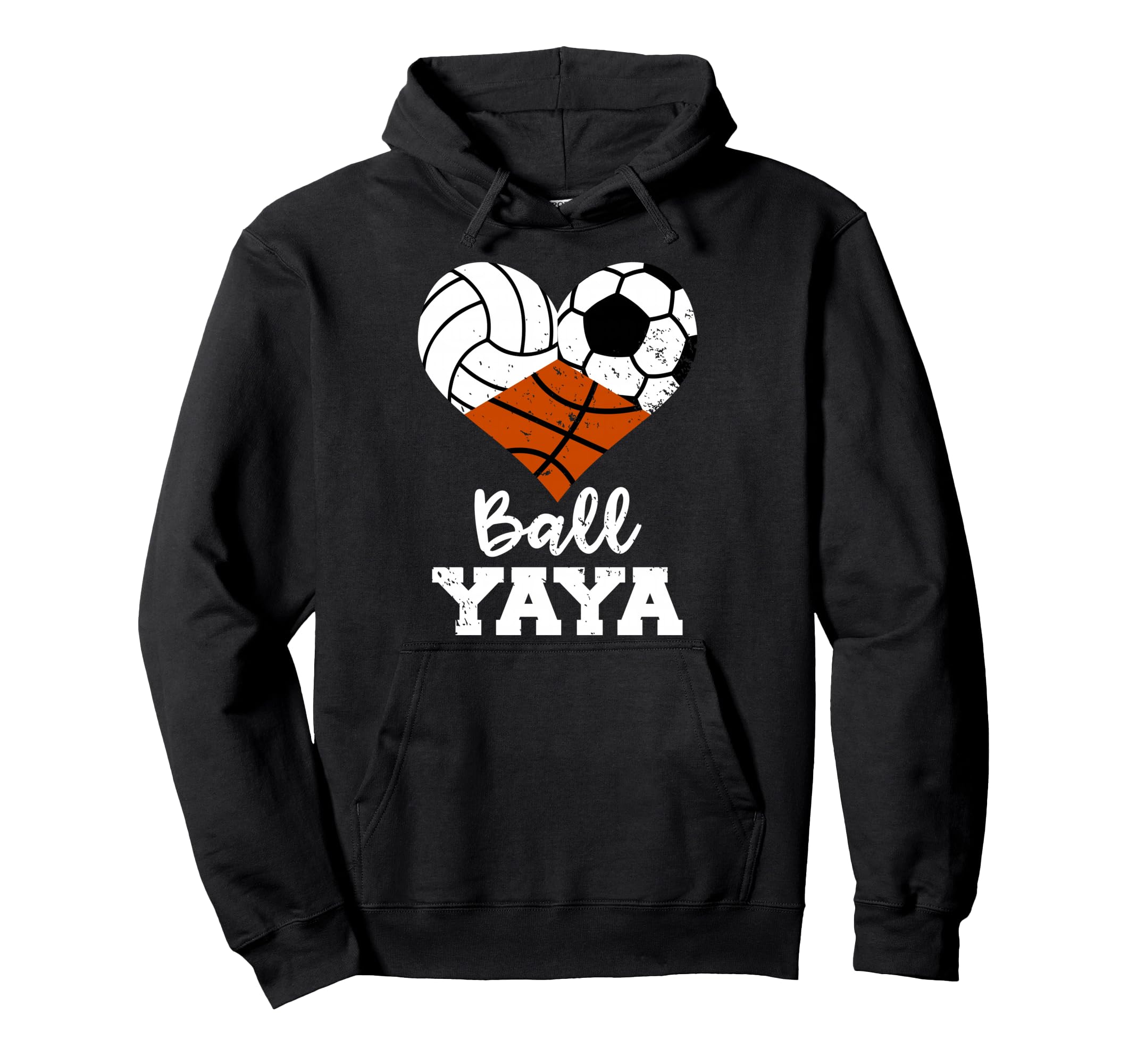 Ball Yaya Heart Funny Volleyball Soccer Hoodie - Minimalist Print Unisex