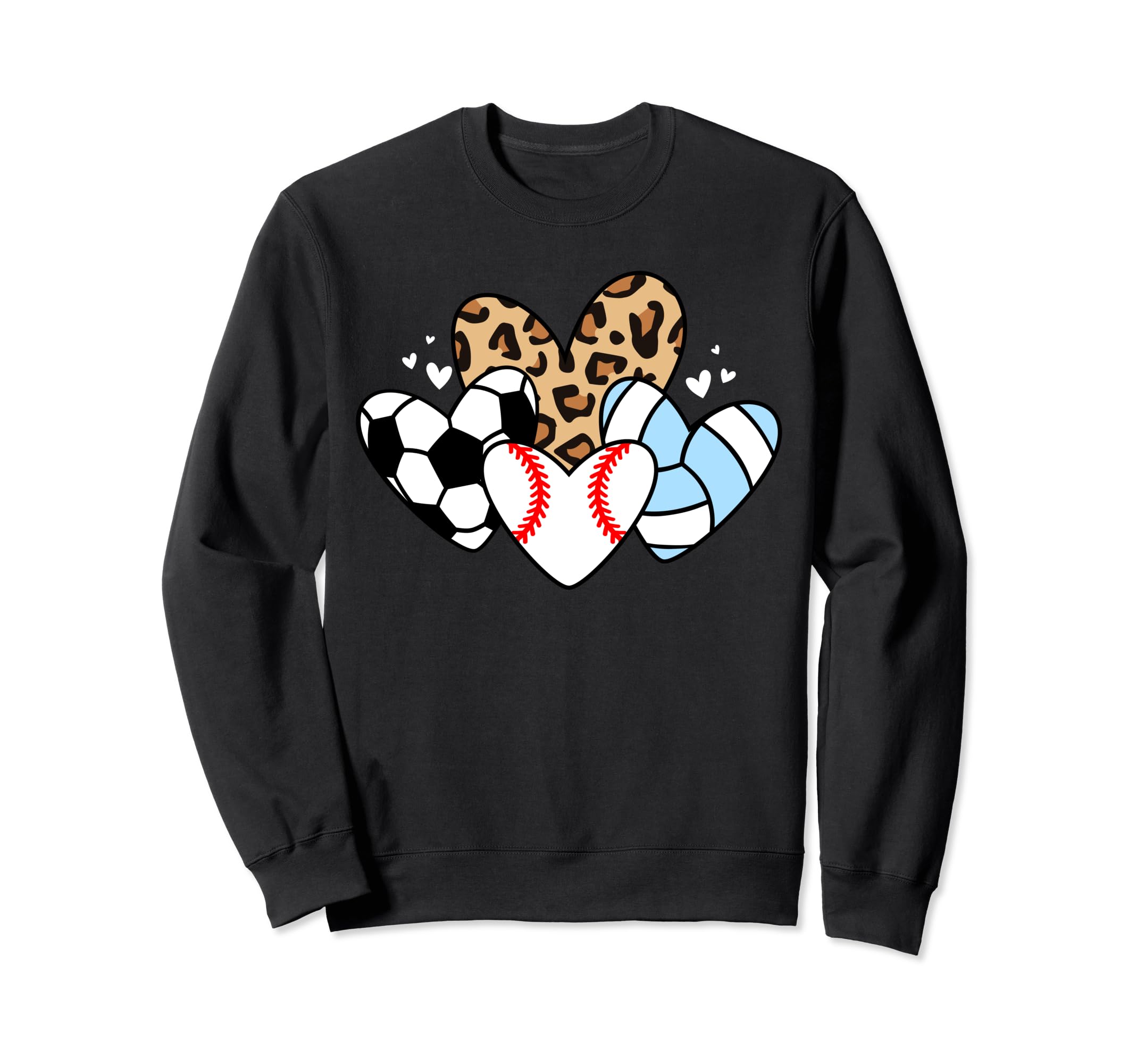 Baseball Volleyball Soccer Heart Sweatshirt - Custom Art Print Men Women