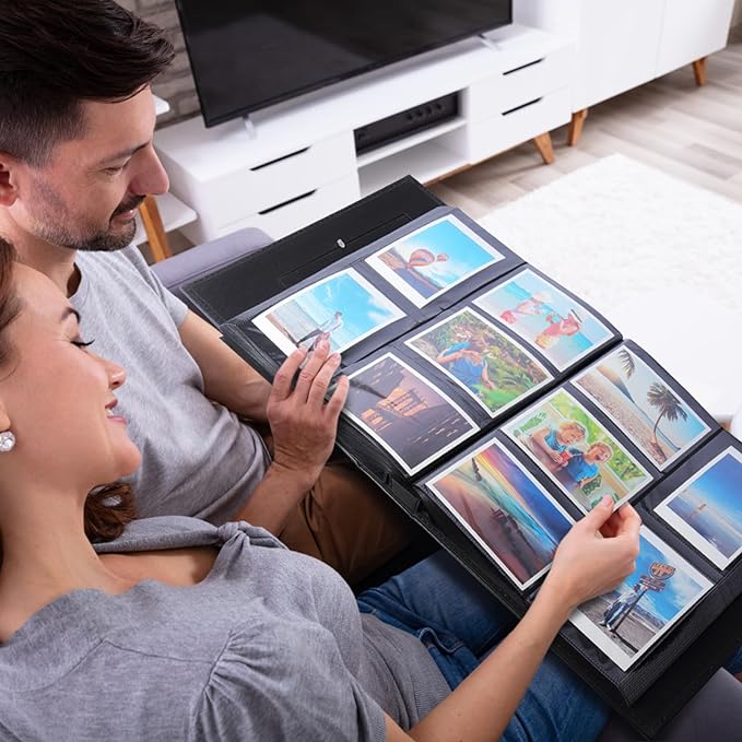 RECUTMS 600 Photos Photo Album 4x6, Large Capacity for Family Wedding Anniversary Baby Vacation Holds 600 Horizontal and Vertical Photos (Sky Blue)