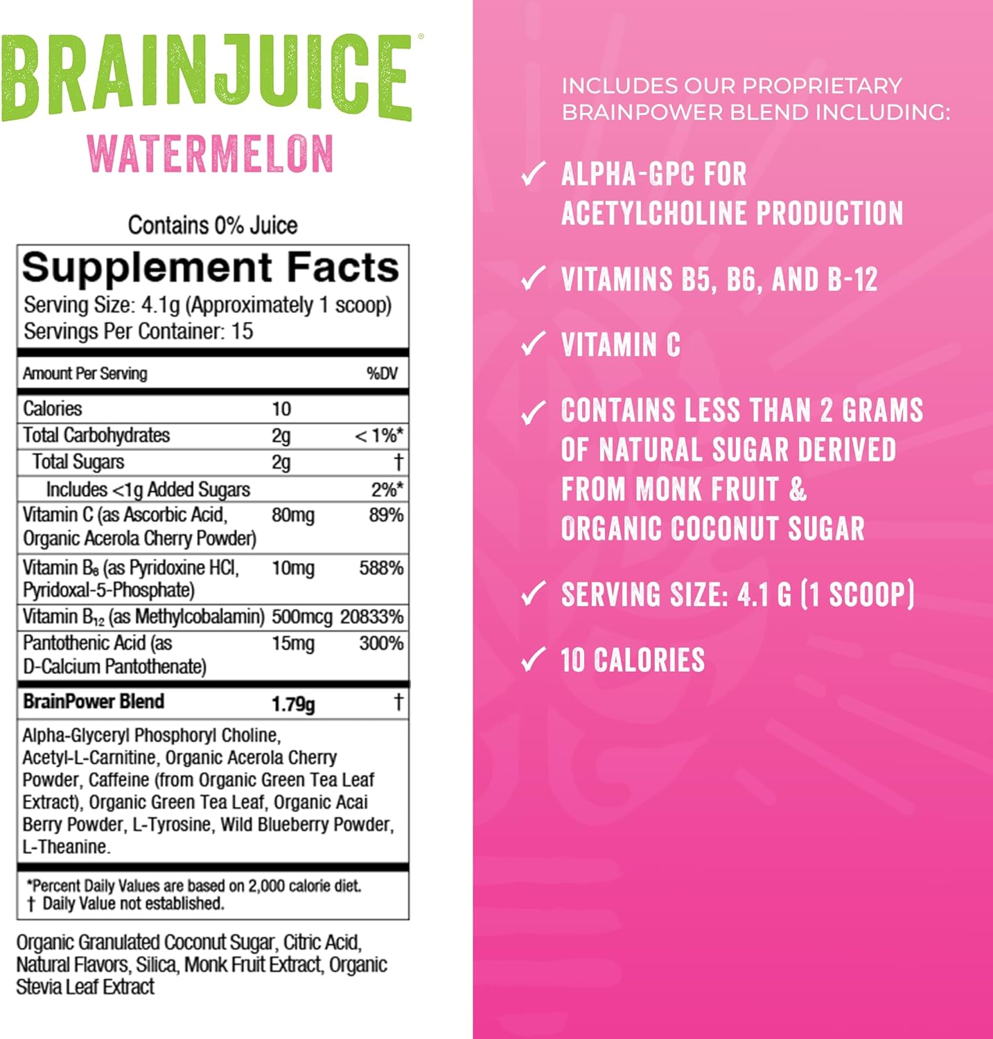 Brain Juice Watermelon Powder, Original, 2.2 Oz.