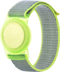 Kids Wristband Compatible with Apple AirTag, Protective Case for Air Tag GPS Tracker Holder with Nylon Bracelet, Adjustable Anti Lost Watch Band for Toddler Child Elder(Yellow)