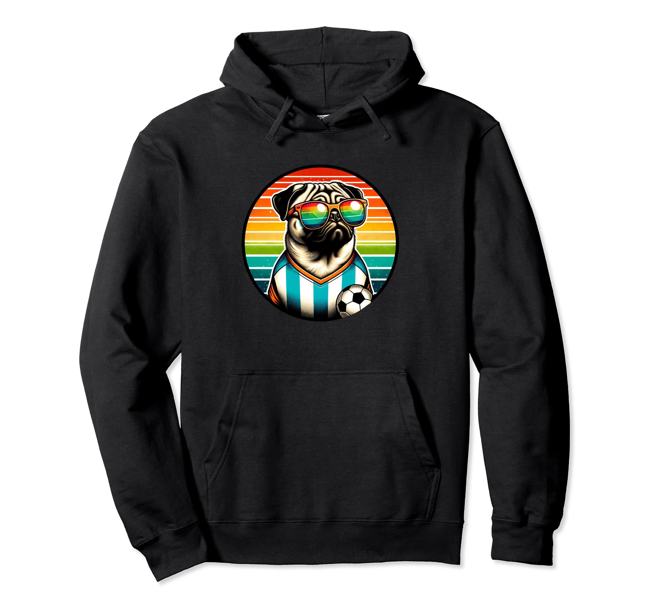 Pug Dog Soccer Fan Champion Hoodie - Casual Everyday Wear Unisex
