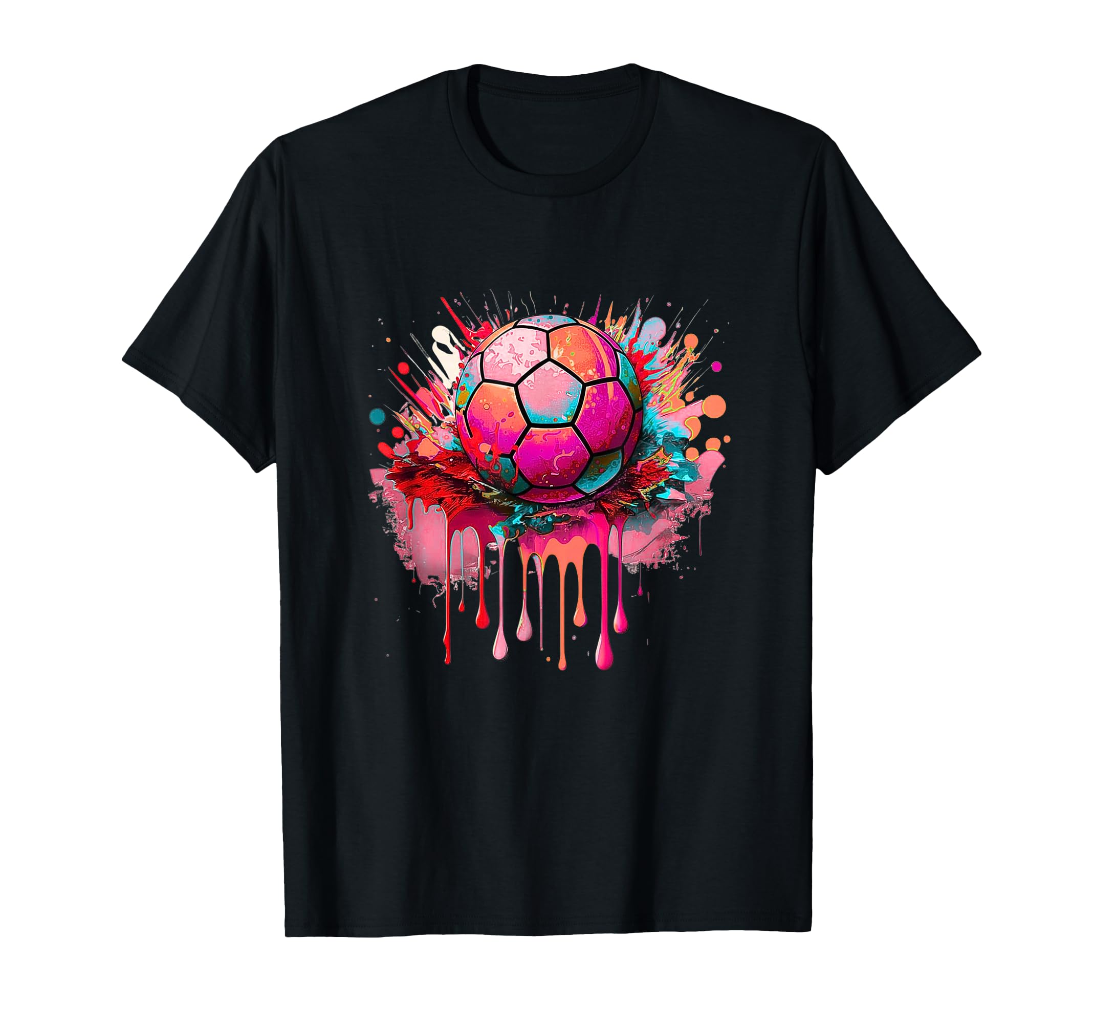 Colorful Soccer Ball Sports Art T-Shirt - Aesthetic Graphic Men Women