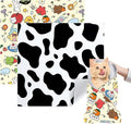 Cat Grooming Wrap, 2pcs [XL] Cat Restraint Wrap for Nail Clipping, Ear Cleaning, and Teeth Brushing, Self-Adherent, Anti-Bite, Anti-Scratch, Anti Scratch, Cow White+Yellow
