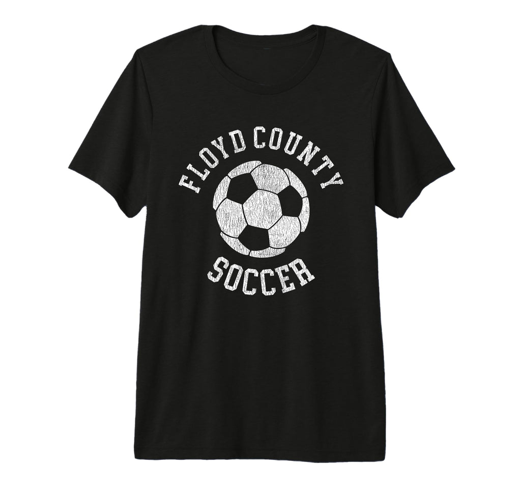 Floyd County Soccer Distressed 90S Tri T-Shirt - Novelty Apparel Unisex