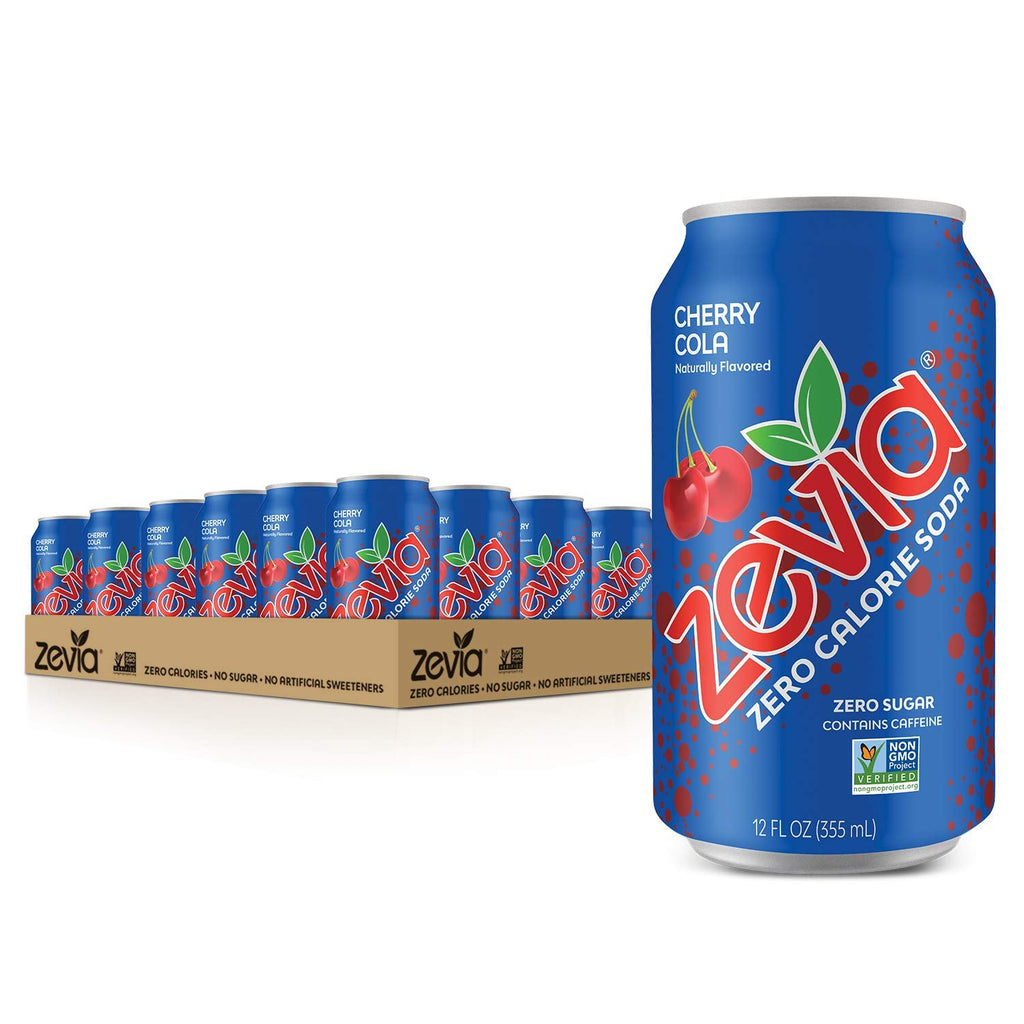 Zevia Cherry Cola Soda, Zero Calorie, Case of 2 (12-Pack), 12 fl. oz.