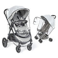 Universal Clear Stroller Rain Cover, No-Zip Waterproof Stroller Cover - Food Grade EVA & Frosted PVC, Baby Travel Weather Shield, Breathable Rain Cover for Most Single Strollers, Black