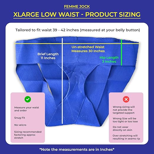 Women's Pelvic Support Belt ― Uterus Girdle for Prolapsed Bladder | Postpartum Recovery | Pain Relief | Low Waist - SAPPHIRE BLUE - XL