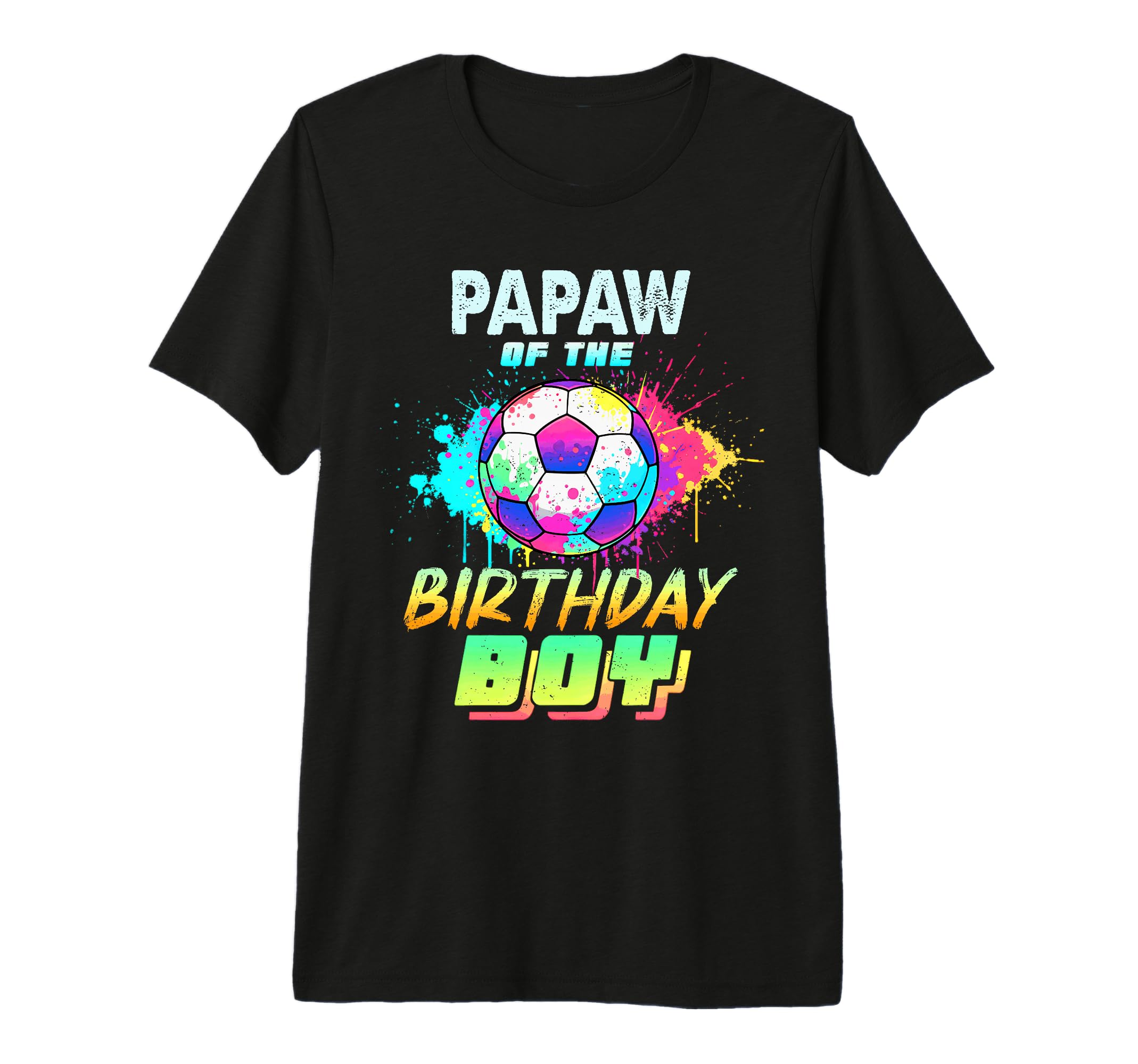Papaw Birthday Soccer Ball Colorful Tri T-Shirt - Minimalist Print Unisex