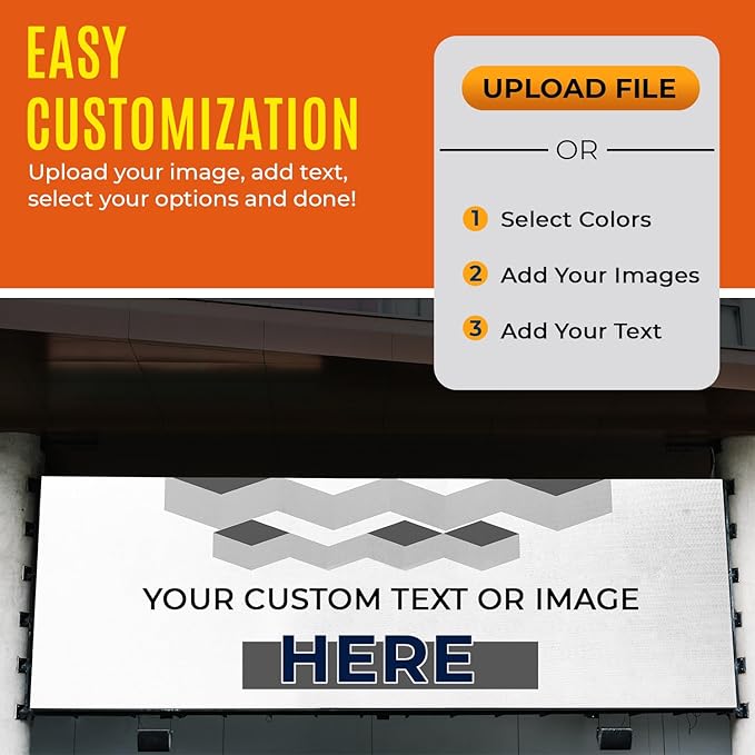 Personalized Vinyl Banner 8' x 30' – Custom Full Color 13oz Sign for Business, Graduation, Birthday Parties – Indoor/Outdoor Use – Add Text, Photos & Graphics – High-Definition Print