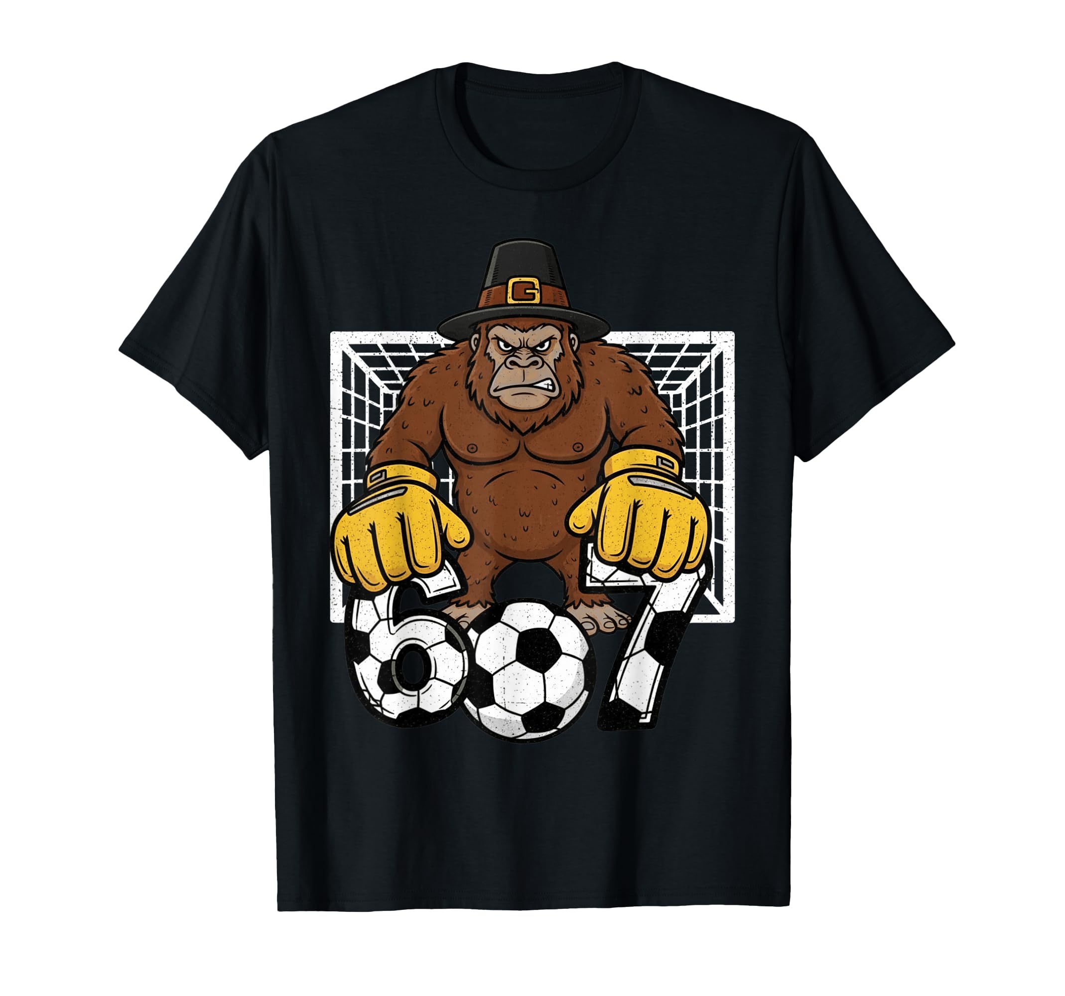 Bigfoot Goalie Soccer 67 Six Seven T-Shirt - Graphic Print Unisex