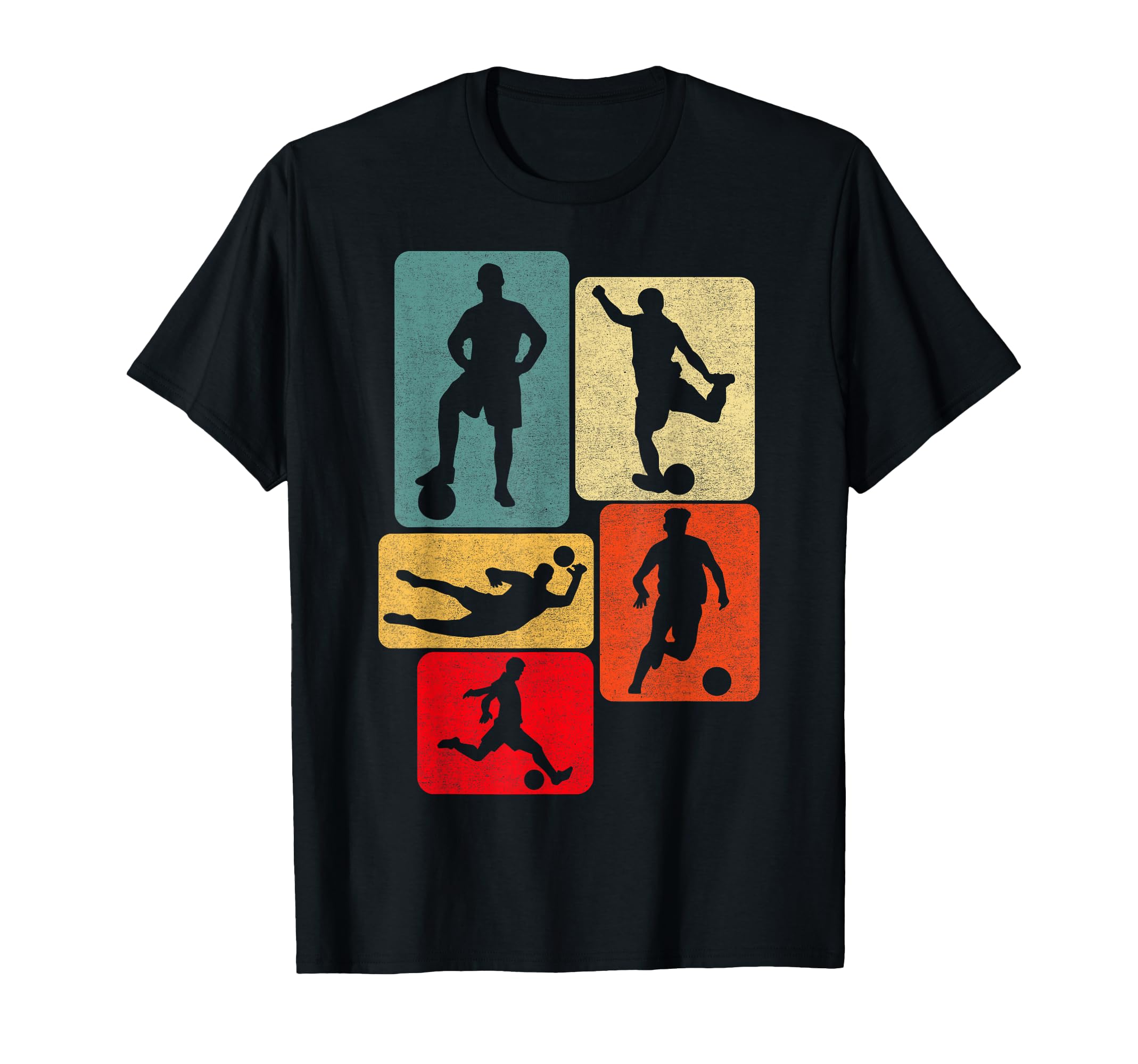 Soccer Player Silhouettes Football T-Shirt - Graphic Print Unisex