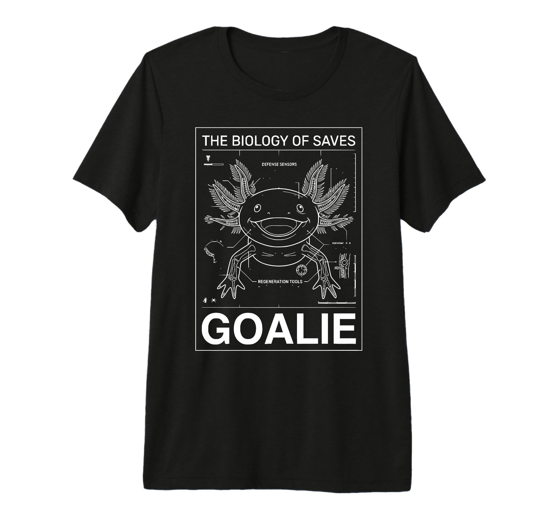 Biology Saves Axolotl Goalie Soccer T-Shirt - Aesthetic Graphic for Adults
