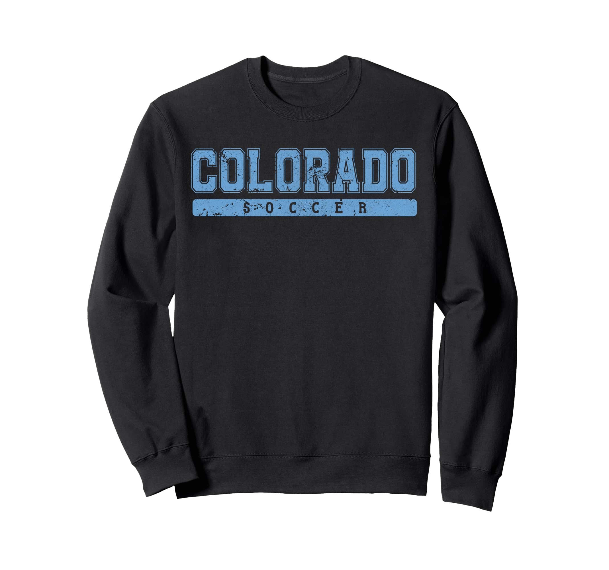 Colorado Soccer Sky Blue Text Sweatshirt - Trendy Graphic Men Women