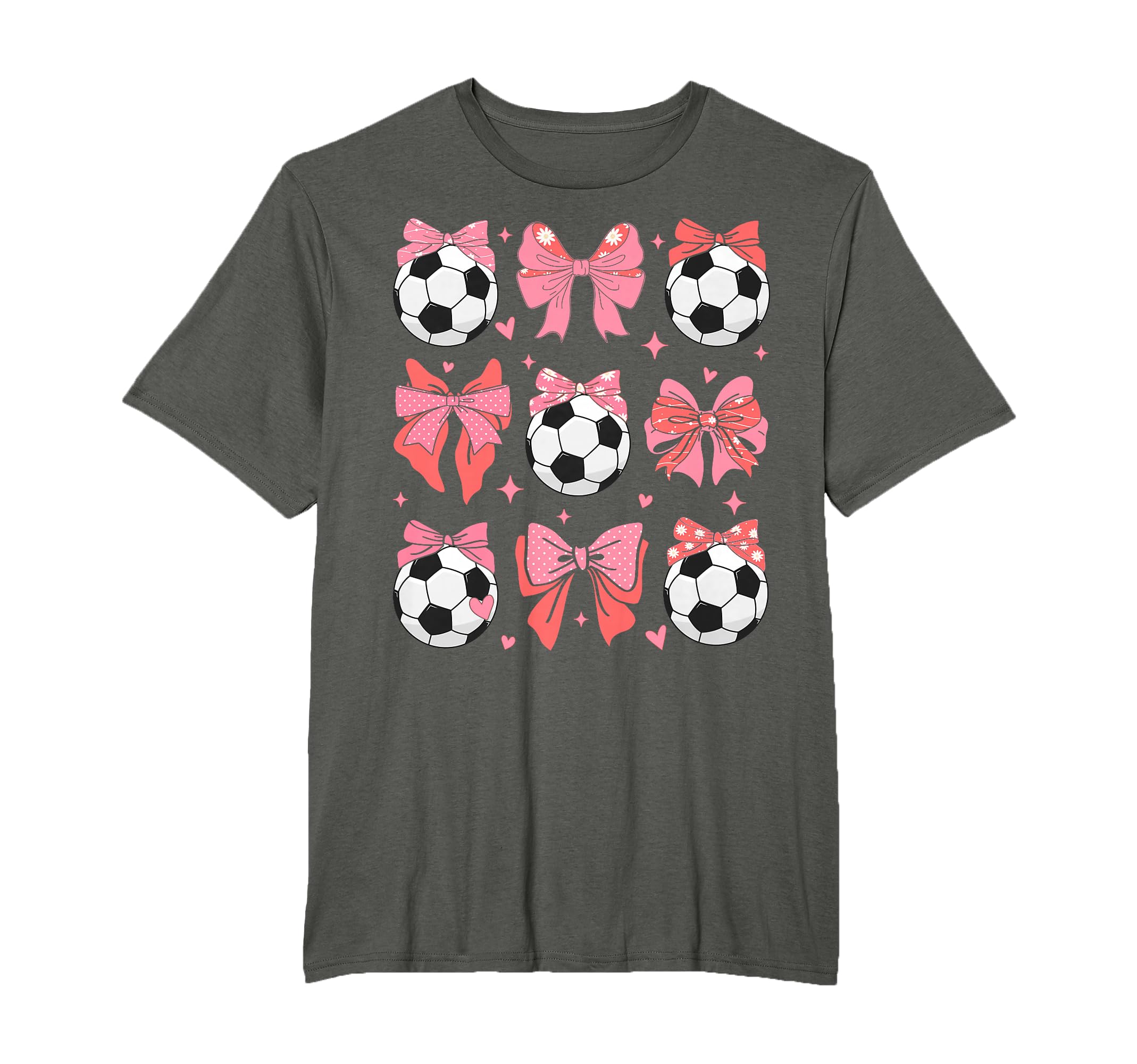 Coquette Bow Soccer Mom Family Sports T-Shirt - Trendy Graphic Unisex