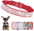 Rhinestone Dog Collar for Small Dogs, Bling Diamond Fancy Crystal Glitter Pretty Jewel Pet Puppy Collars for XXS XS Small Medium Large Breed Girl Dogs Female Cats Kitten, Red S
