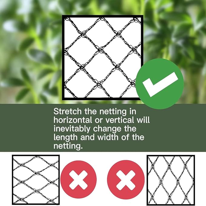 Bird Netting 25x50 Ft, 1 in Mesh Heavy Duty Garden Netting Pest Barrier for Plants, Fruit Trees, Vegetables, Extra Strong Woven Mesh Netting, Animal Fencing Against Birds, Deer, Poultry