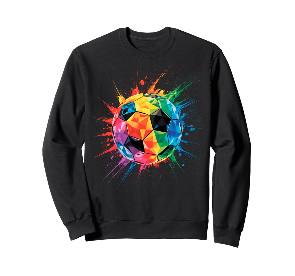 Colorful Splash Art Soccer Football Sweatshirt - Graphic Print for Adults