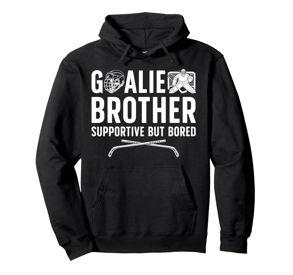 Hockey Goalie Brother Supportive Ice Hoodie - Trendy Graphic for Adults