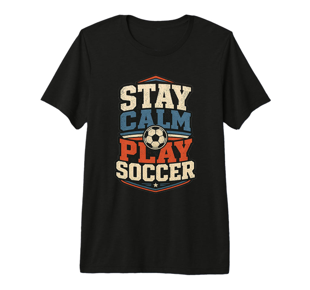 Football Collection Stay Calm And Play T-Shirt - Unique Graphic Men Women