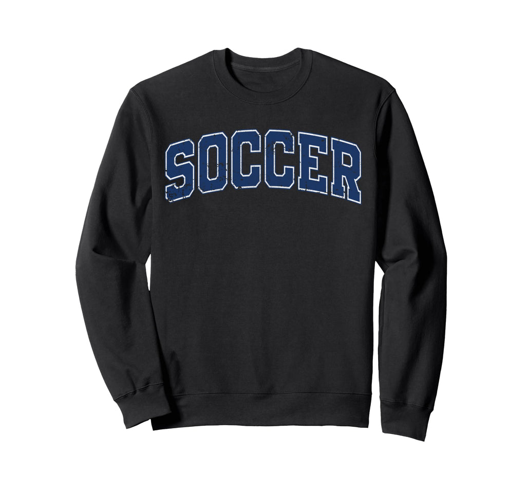 Soccer Varsity Blue Text Sweatshirt - Streetwear Style Unisex
