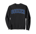 Soccer Varsity Blue Text Sweatshirt - Streetwear Style Unisex