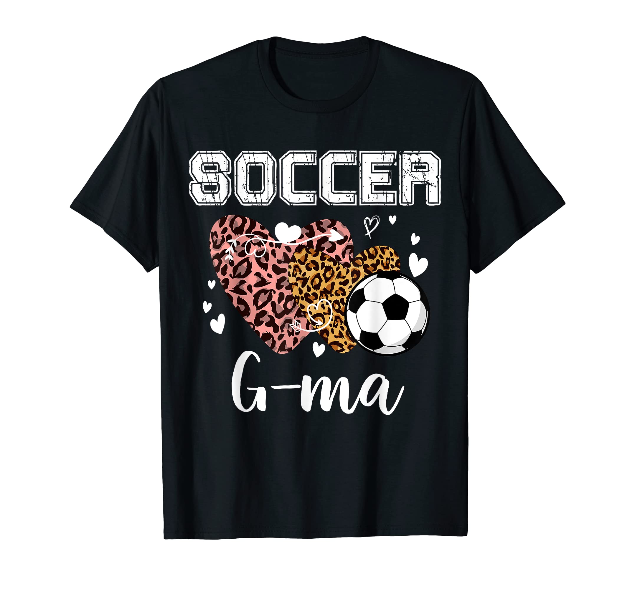Soccer G Ma Heart Leopard Grandma T-Shirt - Fun Novelty Design Unisex