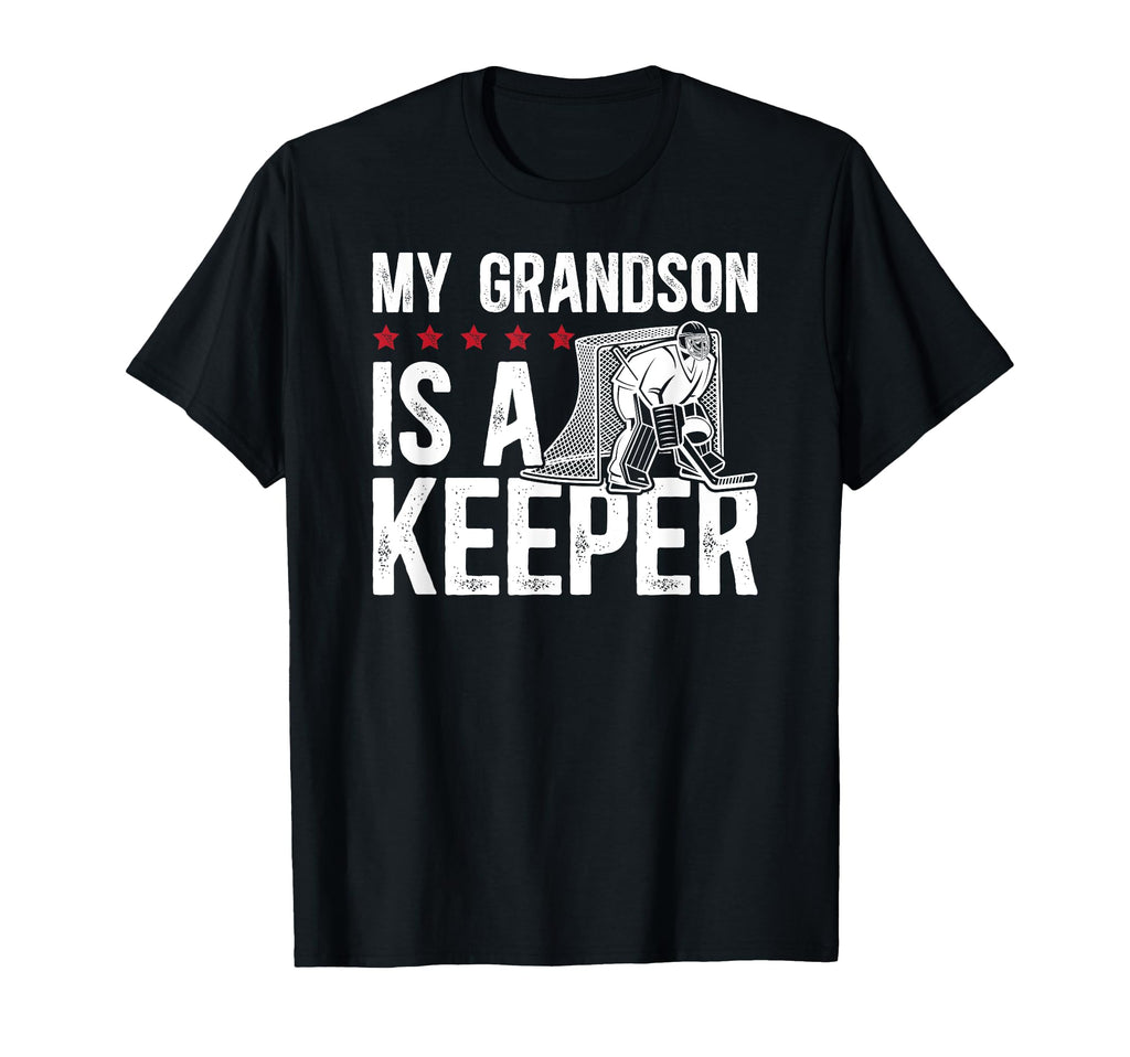 Ice Hockey Keeper Grandpa Hockey Goalie T-Shirt - Graphic Print for Adults