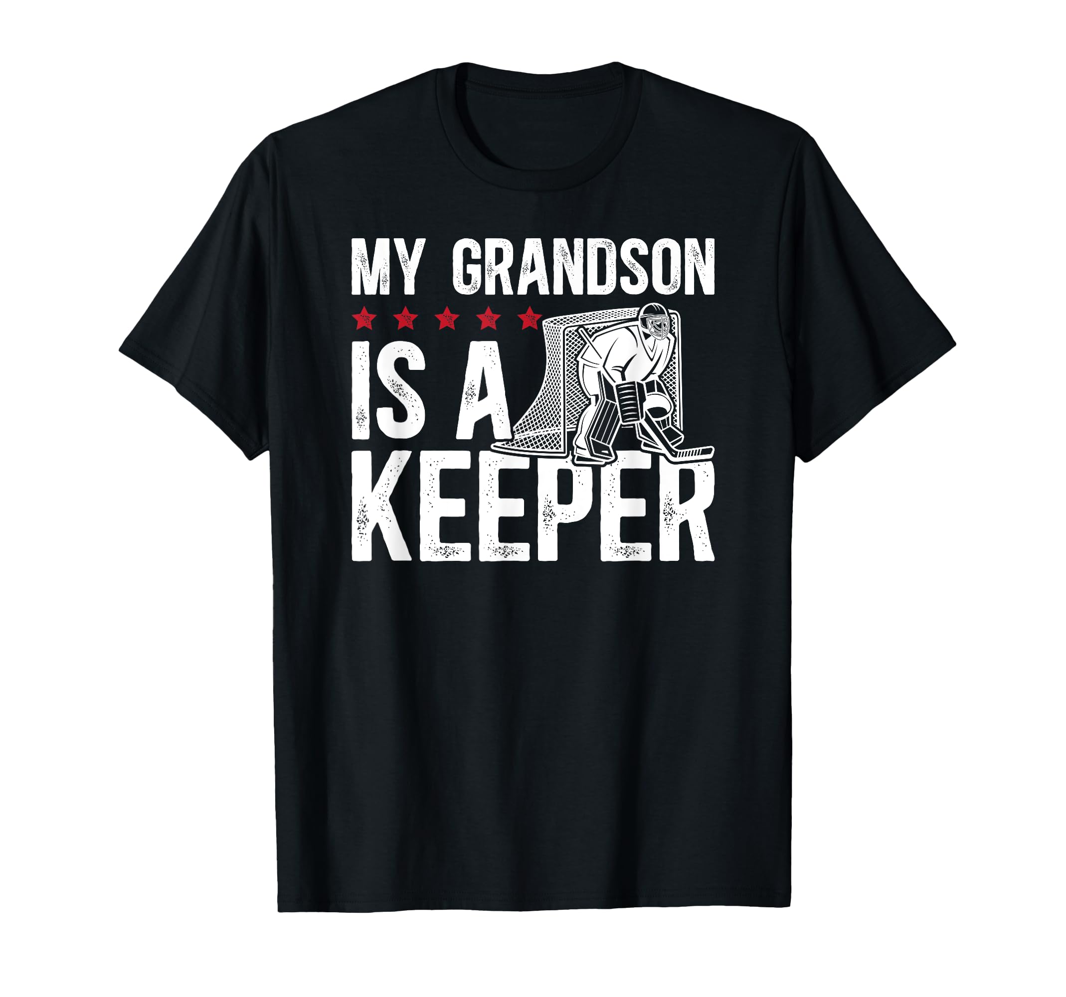 Ice Hockey Keeper Grandpa Hockey Goalie T-Shirt - Graphic Print for Adults