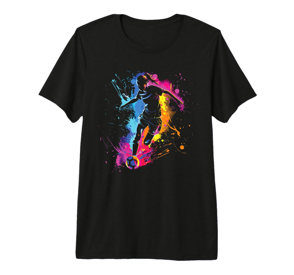 Ball Game Football Paint Splash Soccer T-Shirt - Unique Graphic Men Women