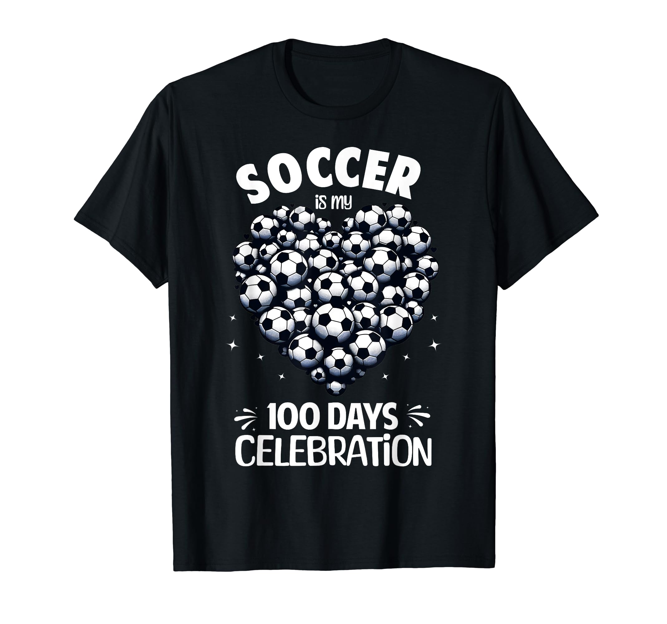 100 Days School Soccer Heart Love 100Th T-Shirt - Custom Art Print Unisex