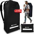 ONGUARD Waterproof Single and Double Stroller Bag for Airplane - Travel Stroller Cover for Air Travel and Storage - Gate Check Bag Backpack- Baby Airplane Essentials - Black
