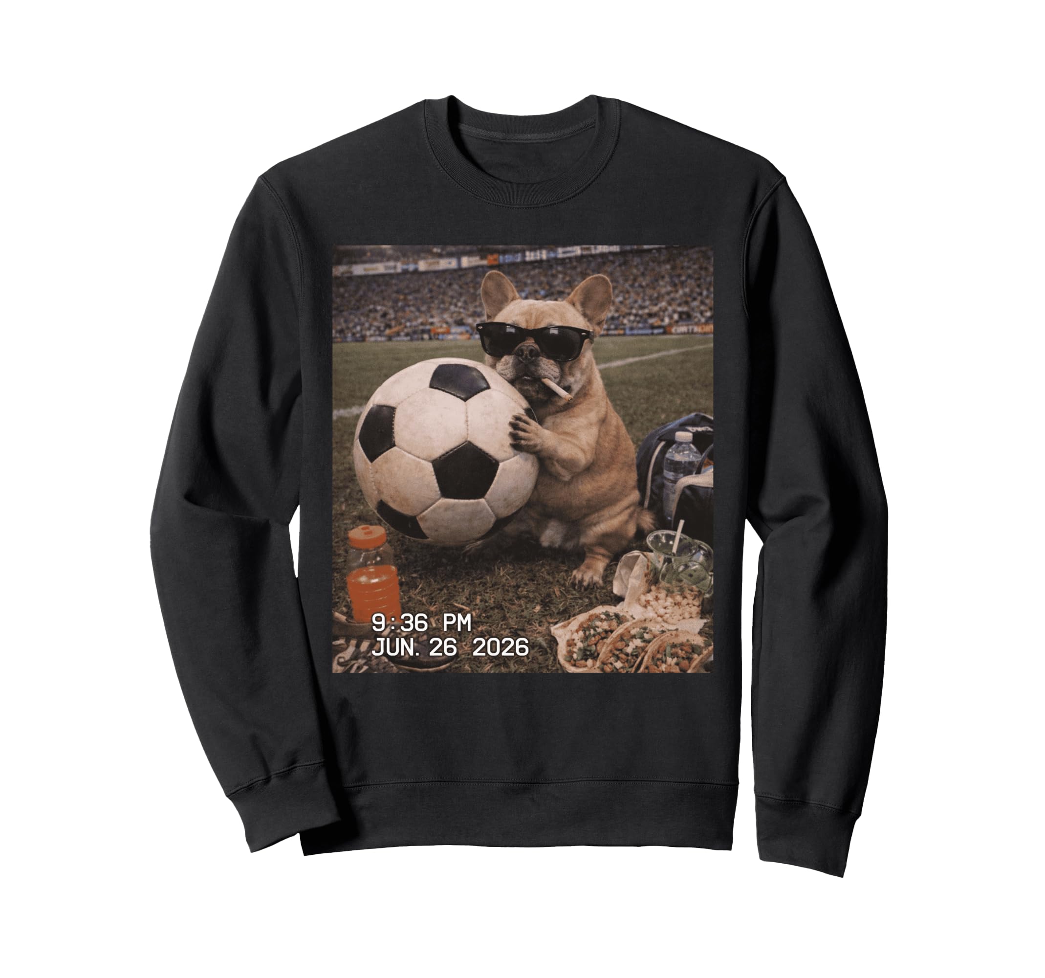 Funny French Bulldog Soccer Dog Sweatshirt - Custom Art Print Men Women
